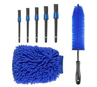 Carehabi Car Cleaning Set, 7 Pieces Car Care Set, Car Detailing Brush, Car Wash Set for Car Cleaning Interior and Exterior, Air Vent, Dashboard, Engine, Wheels, Household Cleaning