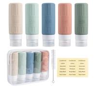 Carehabi Silicone Travel Bottles, Pack of 5, 100 ml, Leak-Proof, Squeeze Bottles, Perfect for Travel, Everyday Use