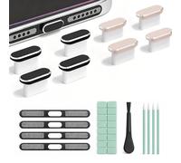 Carehabi USB-C Dust Cover with Charging Port Protection, USB-C Protective Cap, Speaker Dust Cover, Cleaning Clay, Compatible with iPhone 17/16/15