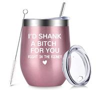 Careign Best Friend Funny Gifts for Women,Secret Santa Gifts for Women,12OZ Novelty Travel Mug Tumbler with Straw Lid,Christmas Friendship Present for Friend Her on Anniversary Birthday Mothers Day