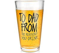 Careign Fathers Day Cup Gifts from Daughter Son,16OZ Beer Glasses,Fathers Day Presents for Dad Daddy Grandad,Dad Birthday Gifts for Husband Men Him Stepdad on Christmas Anniversary
