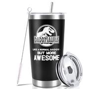 Careign Gifts for Dad from Daughter Son,20oz Insulated Wine Tumbler with Straw Lid, Dad Birthday Gifts Travel Mug,Presents for Husband Grandpa on Christmas Birthday