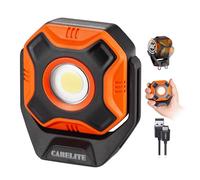 CARELITE Work Light, 700 Lumen Rechargeable Magnetic Light with 3 Modes & 360° Pivoting Head for Mechanics & Outdoor Use (Orange)