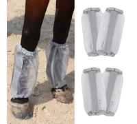 CareMaster Universal Size Horse Leggings Fine Mesh Horse Fly Boots Greatly Reduce Stomping Breathable Horse Boots Leg Wraps (Set of 4) Silver