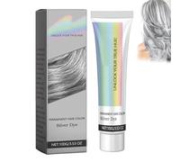 Caremey 2-in-1 Natural Essence Extract Silver Hair Dye, Silver Gray Natural Hair Dye Cream, for All Types (1pcs)