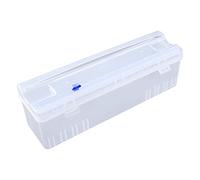 CAREMILLE Home Food Wrap Dispenser with Slide Cutter Cling Film Wrap Dispenser Plastic Sharp Cutter Storage Holder Kitchen Tools