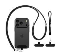 Caremore Phone Lanyard 2 Pack Crossbody & Wrist Phone Strap, Adjustable Anti-Theft Neck Lanyard with 2 Patches, Universal for iPhone & Most Phones