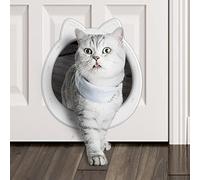 Caremyworld Large Cat Door Interior Door, No-Flap Cat Door for Interior Door, Pet Door for Cats, Easy DIY Setup, No Training, Up to 22 LBS, Easy to Install(Snow White)
