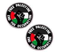 CAREOR 2 Pack Free Palestine Flag Pins International Travel Brooch Metal and Glass Revivalism Style Souvenir Badge for Hat Clothes Backpack (A)