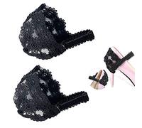 CAREOR 2 Pack Women Lady Lace Sunflower High-Heeled Beam Shoelaces Shoe Loop Circles Anti-Loose Cross Fixed Shoe Tie Belt for Weddings, Parties, Family Gatherings Elegant Occasions (Medium)