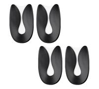 CAREOR 2 Pair Heel Cushion Inserts, U-Shaped Silicone Heel Pad Heel Coaster Support Heel Pad Plantar Fasciitis Pad Heel Spur Relief Toe Pain and Shock Absorption Support (Black, S(10.5CM x 6.5CM))