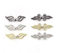 CAREOR 6 Pair Wings Flower Cape Cloak Clasp Fasteners Sew On Hooks Eyes Cardigan Clip for Clothing Coat Jacket Pants, Gold&Silver&Copper