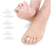 CAREOR 6 Pieces Hammer Toe Cushion - Hammer Toe Gel Pads Corrector & Straightener for Curled, Curved, Claw & Mallet Toe Relief - Right & Left Gel Support Crest Cushion (White)