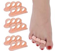 CAREOR 6 Pieces Hammer Toe Cushion - Hammer Toe Gel Pads Corrector & Straightener for Curled, Curved, Claw & Mallet Toe Relief - Right & Left Gel Support Crest Cushion (3 Hole Beige)