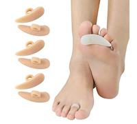 CAREOR 6 Pieces Hammer Toe Cushion - Hammer Toe Gel Pads Corrector & Straightener for Curled, Curved, Claw & Mallet Toe Relief - Right & Left Gel Support Crest Cushion (Beige)