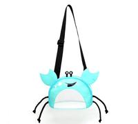 CAREOR Creative Beach Zipper Bag, Portable Crab-Shaped Mesh Beach Bag with Adjustable Shoulder Straps for Shell Sea Pool Toy (Lake Blue)