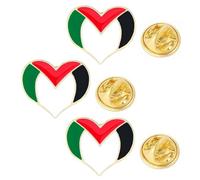 CAREOR Free Palestine Palestinian Fist Pin Flag Badge Lapel - Palestine National Alloy Enamel Badge Armband for Clothes Bag Hat Collar Jewelry Accessories (3 Pack Round Heart)
