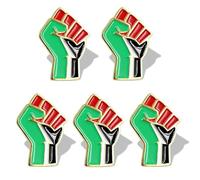 CAREOR Free Palestine Palestinian Fist Pin Flag Badge Lapel - Palestine National Alloy Enamel Badge Armband for Clothes Bag Hat Collar Jewelry Accessories (5 Pack Big Fist)