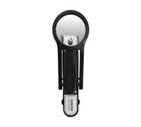 CAREOR Nail Clippers with Magnifying Glass Stainless Steel Fingernails & Toenails Clippers for Elderly，Professional Nail Trimmer Reduce Eye Strain (Black)