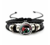 CAREOR Palestine Flag Braided Bracelet, Free Palestinian Versatile Woven Beaded Wristband, Palestine National Flag Leather Bracelet Jewelry Gift for Men Women (B)