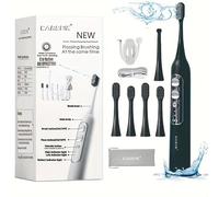 Carepik Electric Toothbrush with Water Flosser, Professional 2 in 1 Cordless Advanced Water Dental Flosser Toothbrush Combo, Portable for Travel and Home
