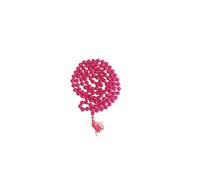 CAREQUE Pink Hakik Mala-Gemstone Prayer Bead Hakeek Mala-Pink Stone Mala-Hakik Japa Mala for Calmness and Grounding (Length- 53 CM, Beads - 108)