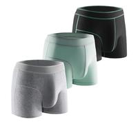 Carer 3 Pack Incontinence Pants for Men 100ml Absorbency Cotton Men's Incontinence Boxer Briefs Lightweight Breathable Washable Reusable for Bladder Leaks Size L