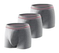 Carer 3 Pack Men's Incontinence Boxer Brief Washable Light & Thin Cotton Incontinence Pants with 80 ML Absorbent Pad Prevents Bladder Leaks Designed for Mild Incontinence Grey M