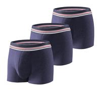 Carer 3 Pack Men's Incontinence Boxer Brief Washable Light & Thin Cotton Incontinence Pants with 80 ML Absorbent Pad Prevents Bladder Leaks Designed for Mild Incontinence Blue 3XL
