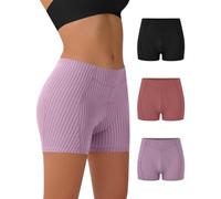 Carer 3 Pack Washable Incontinence Underwear for Women, 120ml Leakproof Boyshorts with Drainage Channels, Sporty Nylon Protective Panties, 1 Black/1 Dusty Rose/1 Deep Purple, X-Large