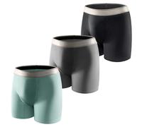 Carer 3 Pcs Cotton Incontinence Pants for Men with Absorbent Pad 150 ML Washable Men's Incontinence Boxer Briefs Leakproof Reusable Design for Moderate Incontinence Black&Blue&Grey Size L