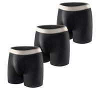 Carer 3 Pcs Cotton Incontinence Pants for Men with Absorbent Pad 150 ML Washable Men's Incontinence Boxer Briefs Leakproof Reusable Design for Moderate Incontinence Black Size XL