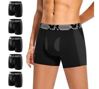 Carer 5 Pack Washable Incontinence Underwear for Men, 120ml Absorbency Mens Urinary Protective Boxer Briefs for Bladder Leak - Ultra-Thin Invisible Core Leakproof Panties,M(Black)