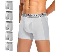 Carer 5 Pack Washable Incontinence Underwear for Men, 120ml Absorbency Mens Urinary Protective Boxer Briefs for Bladder Leak - Ultra-Thin Invisible Core Leakproof Panties,2XL(Gray)