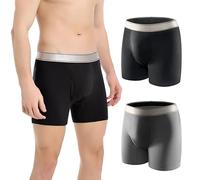 Carer Incontinence Underwear for Men Washable with Front Fly Mens Incontinence Boxer Briefs with Front Absorbent 150ML Reusable Leak Proof Underwear for Men 2 Pack, 2X-Large