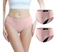 Carer Incontinence Underwear for Women, Washable Absorbency Reusable Women's Leak Proof Protection Panties for Bladder Leakage, Incontinence, Period Pink 2XL-2pk
