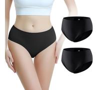 Carer Incontinence Underwear for Women, Washable Absorbency Reusable Women's Leak Proof Protection Panties for Bladder Leakage, Incontinence, Period Black S-2pk