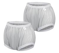 Carer Leakproof Adult Underwear for Incontinence, Washable, Plastic Pants Unisex, 2 Pack Grey 3XL