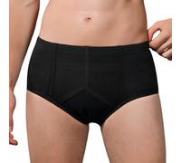 Carer Mens Incontinence Pants Reusable Washable Cotton Briefs with Absorbent Pad 200ML Urine Volume Leak Proof for Daily Use Travel & Post Surgery Black L Size