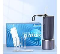 CARER SPARK Water Flosser - Portable Cordless Dental Flosser Water Jet with 4 Modes & 5 Jet Tips Self-Cleaning Function USB Rechargeble IPX7 Waterproof Oral Irrigator for Home Travel Use