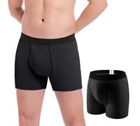 Carer Washable Incontinence Underwear for Men Reusable Mens Urinary Incontinence Box Briefs for Bladder Leak Protection 120ml Front Absorbency Cotton Leakproof Underwear Black XL