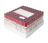 CARESHINE Glass Blood Collection Tubes,Vacuum Blood Collection Tubes No Additive Tubes 12 x 75mm, 5mL, 100pcs (Red)