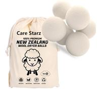 CARESTARZ Tumble Dryer Balls Pack-6, Handmade Reusable Organic Wool Laundry Balls for Fabric Softening,100% New Zeeland Sheep Wool Dryer Balls,Reduce Drying Time, Static-Cling & Wrinkles, No Bad Odor