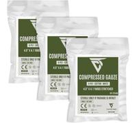 CareTac Sterile Compressed Gauze for Emergency Wound Dressing, 4.5" x 12.75", Z-folded, Stretchy, Highly Absorbent, 100% Cotton, for Wound Wrapping, Bleeding Stop, IFAK, Tactical First Aid