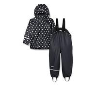 CareTec Baby und Kinder Regenjacke und Regenhose mit Fleece Futter im Set, Dark Navy (778 - 4003), 92