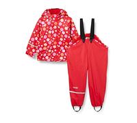 CareTec Baby und Kinder Regenjacke und Regenhose mit Fleece Futter im Set, Red (402), 98