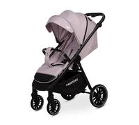 CARETERO - Agil Lightweight Pushchair with Reclining Backrest, Canopy and Storage Basket - with Safety Belt, Adjustable Handle and Rain Cover - for Children - Smoked Colour