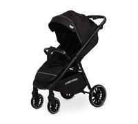 CARETERO Lightweight Stroller, Agil Pram with Adjustable Seat, Hood and Storage Space, Travel Buggy with Seat Belt, Adjustable Handle and Rain Cover, Pushchair for Toddlers, Black