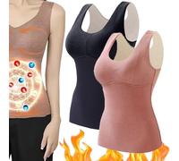 Carethier Hourglass Sculpting Self Heating Vest 2PCS, Women 2-in-1 Built-in Bra Traceless Thermal Breathable Underwear (XL(40-55kg),2PCS-D)