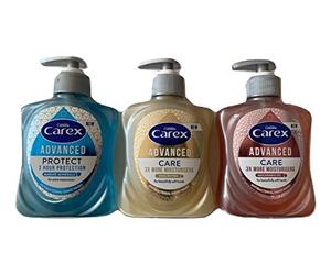 Carex Advanced Care Antibacterial Hand Wash 3 Set Shea Butter, Macadamia Oil, Marine Minerals for soft hands from Kingdom Supplies